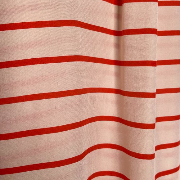 SOLD Equipment Femme Orange Striped Silk Shirt Blouse Top Size L Long Sleeve - Picture 7 of 12